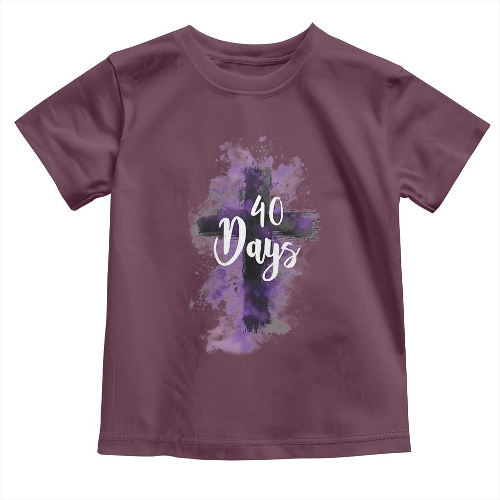 40 Days Christian Religious Toddler T Shirt Ash Wednesday Ashes Cross