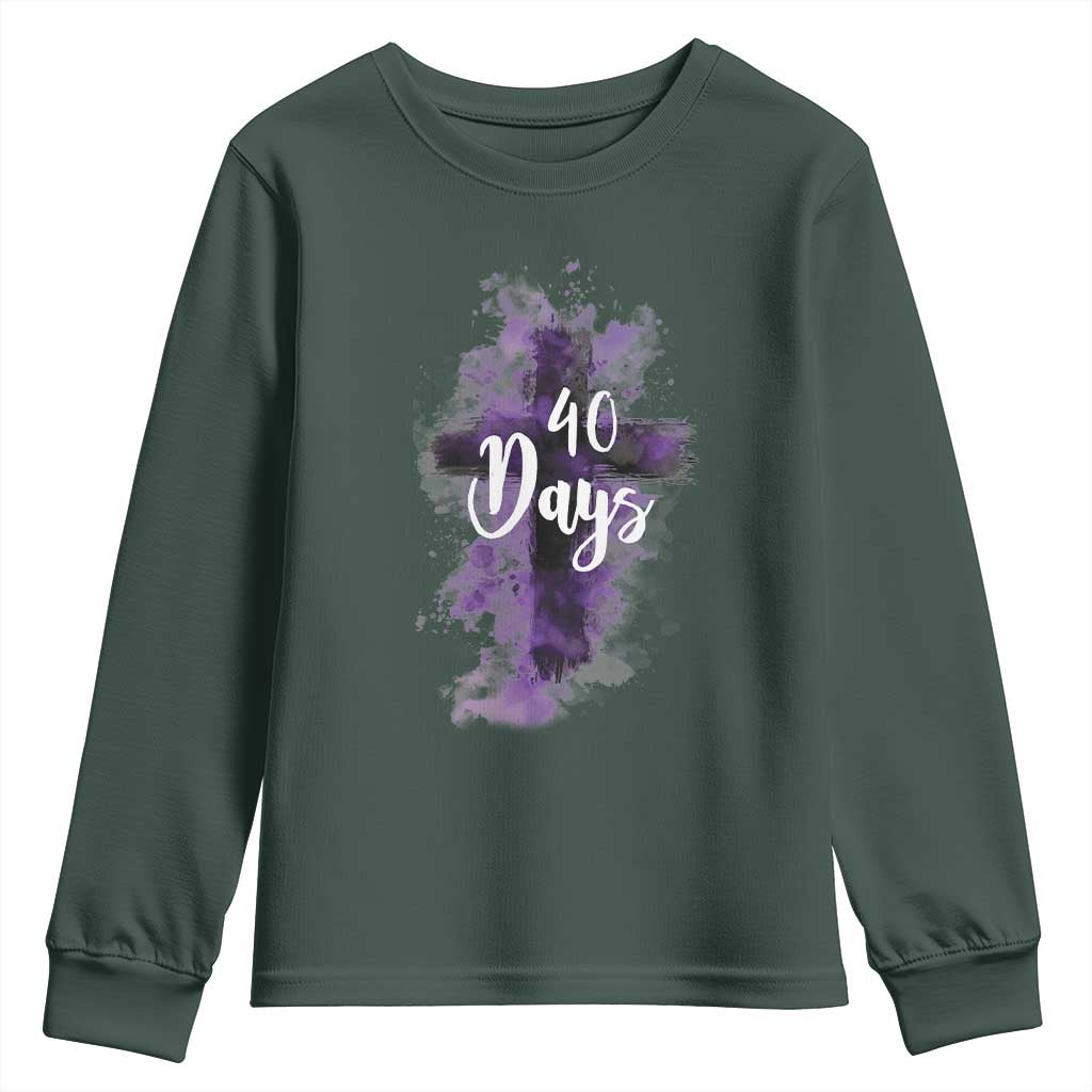 40 Days Christian Religious Youth Sweatshirt Ash Wednesday Ashes Cross