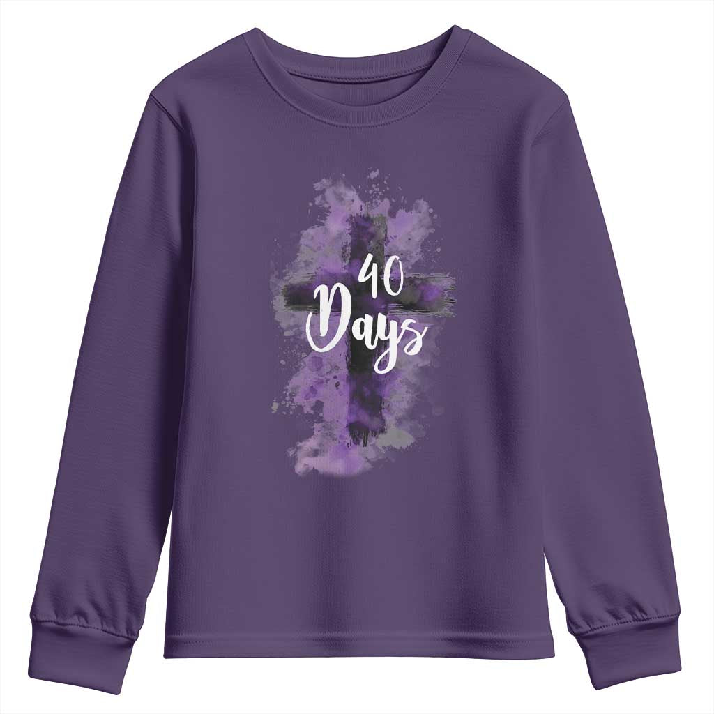 40 Days Christian Religious Youth Sweatshirt Ash Wednesday Ashes Cross
