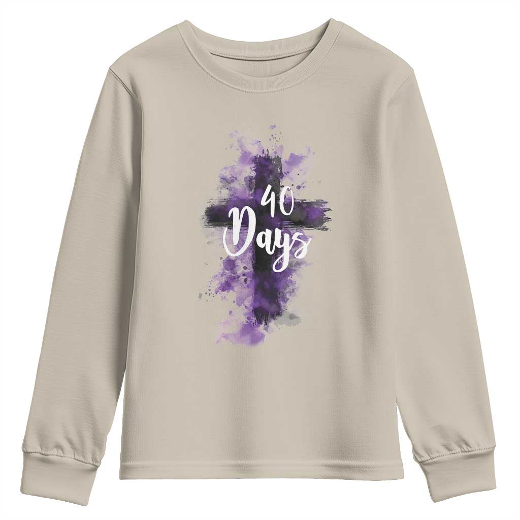 40 Days Christian Religious Youth Sweatshirt Ash Wednesday Ashes Cross