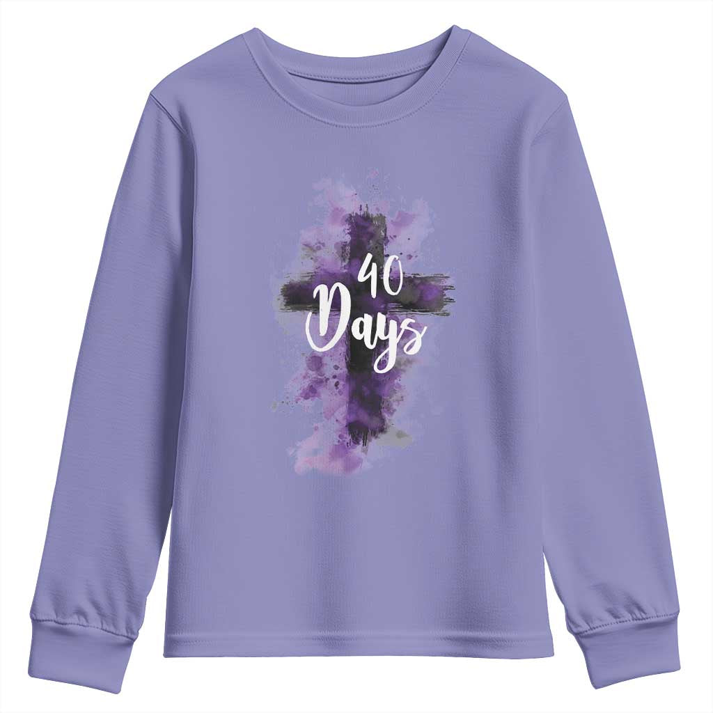 40 Days Christian Religious Youth Sweatshirt Ash Wednesday Ashes Cross