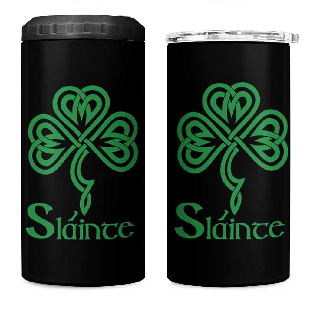 Funny Irish Beer Drinking St Patrick's Day Slainte 4 in 1 Can Cooler Tumbler Celtic Shamrock - Wonder Print Shop