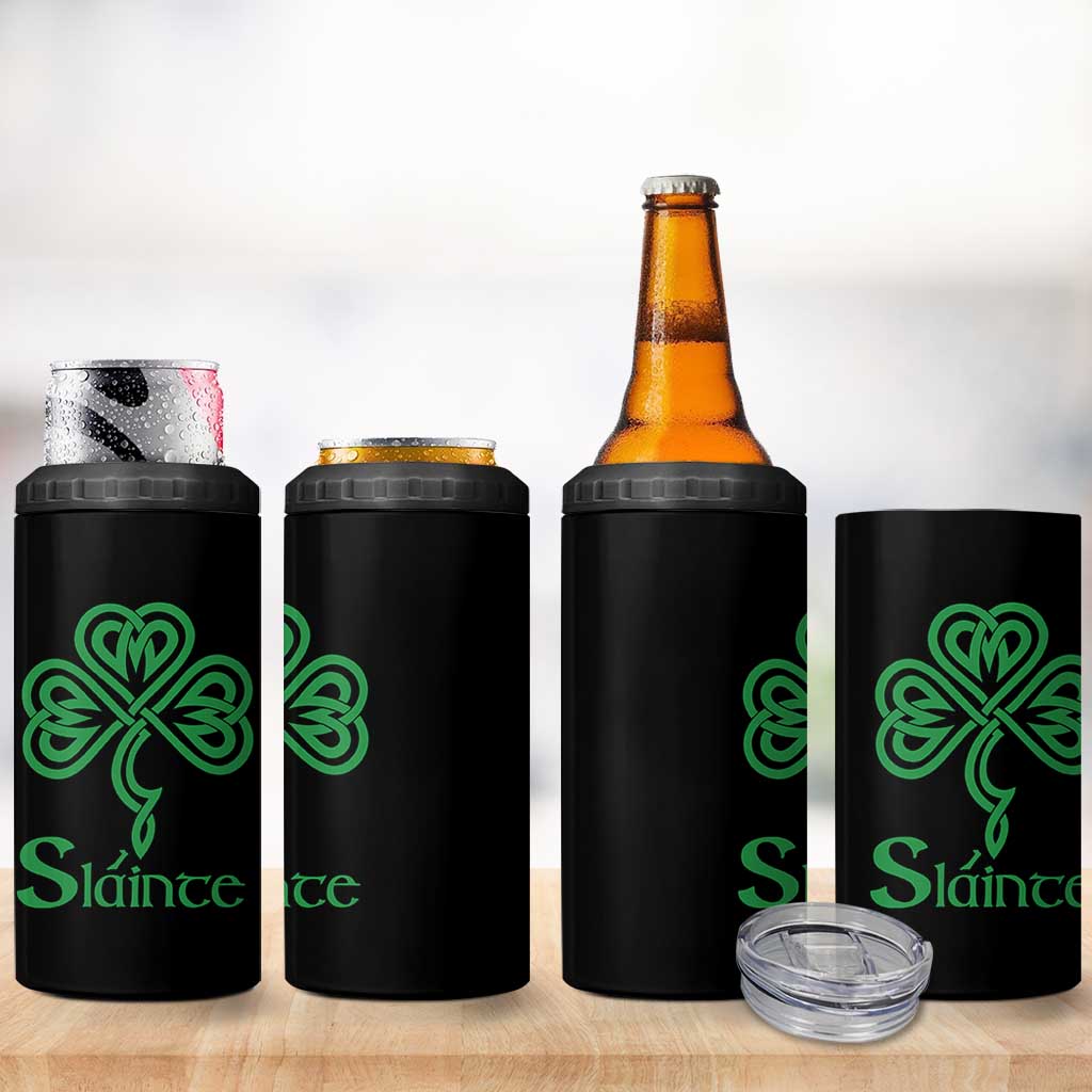 Funny Irish Beer Drinking St Patrick's Day Slainte 4 in 1 Can Cooler Tumbler Celtic Shamrock - Wonder Print Shop