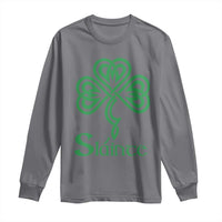 Funny Irish Beer Drinking St Patrick's Day Slainte Long Sleeve Shirt Celtic Shamrock