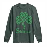 Funny Irish Beer Drinking St Patrick's Day Slainte Long Sleeve Shirt Celtic Shamrock