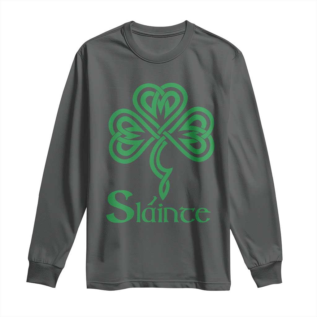 Funny Irish Beer Drinking St Patrick's Day Slainte Long Sleeve Shirt Celtic Shamrock