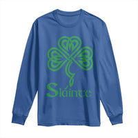 Funny Irish Beer Drinking St Patrick's Day Slainte Long Sleeve Shirt Celtic Shamrock