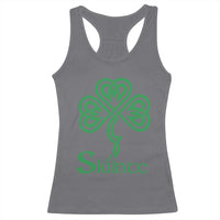 Funny Irish Beer Drinking St Patrick's Day Slainte Racerback Tank Top Celtic Shamrock