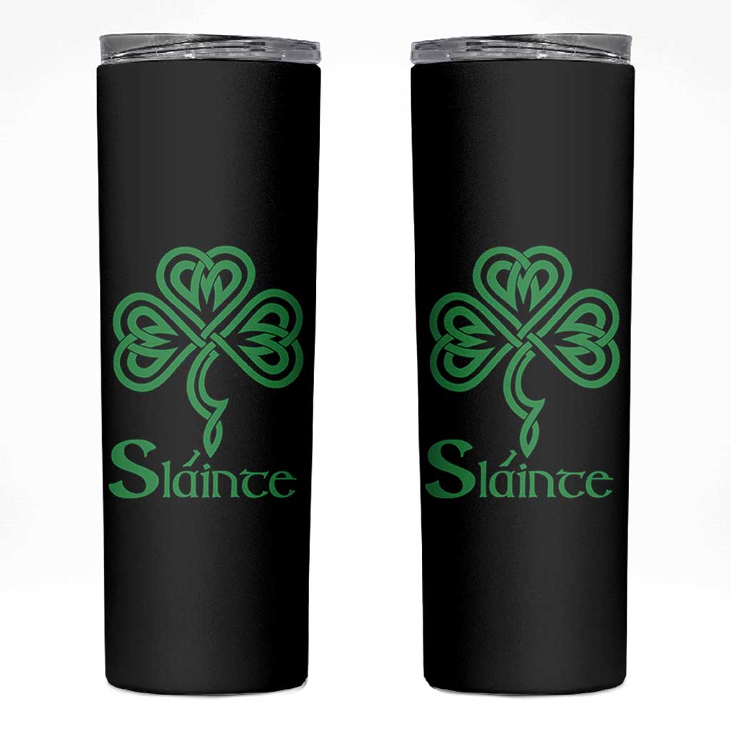 Funny Irish Beer Drinking St Patrick's Day Slainte Skinny Tumbler Celtic Shamrock - Wonder Print Shop