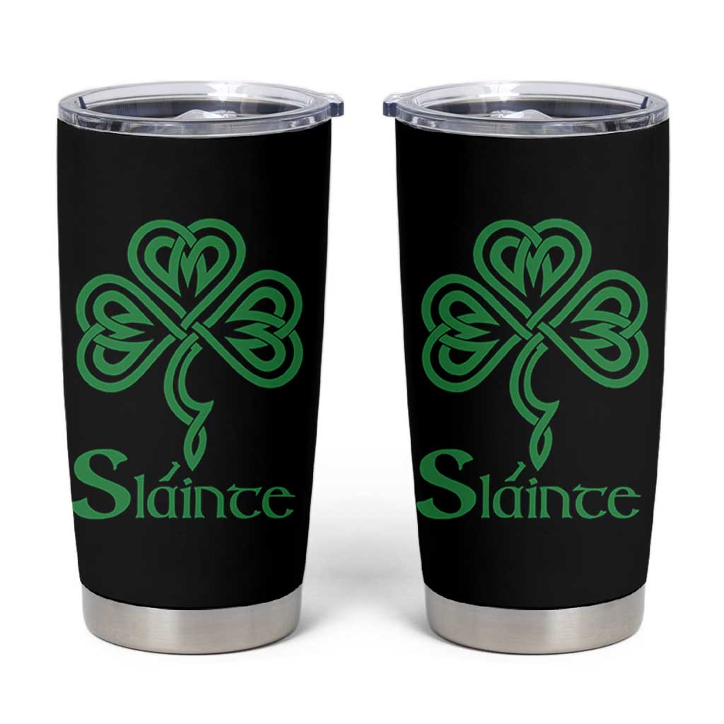 Funny Irish Beer Drinking St Patrick's Day Slainte Tumbler Cup Celtic Shamrock - Wonder Print Shop