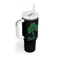 Funny Irish Beer Drinking St Patrick's Day Slainte Tumbler With Handle Celtic Shamrock - Wonder Print Shop