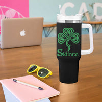 Funny Irish Beer Drinking St Patrick's Day Slainte Tumbler With Handle Celtic Shamrock - Wonder Print Shop
