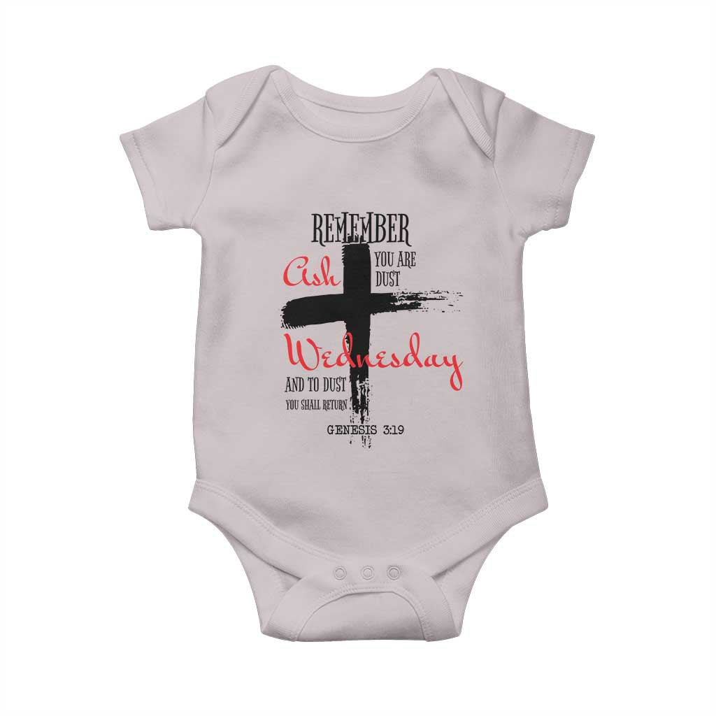 Ash Wednesday Baby Onesie Remember You are Dust And To Dust You Shall Return Genesis 3:19