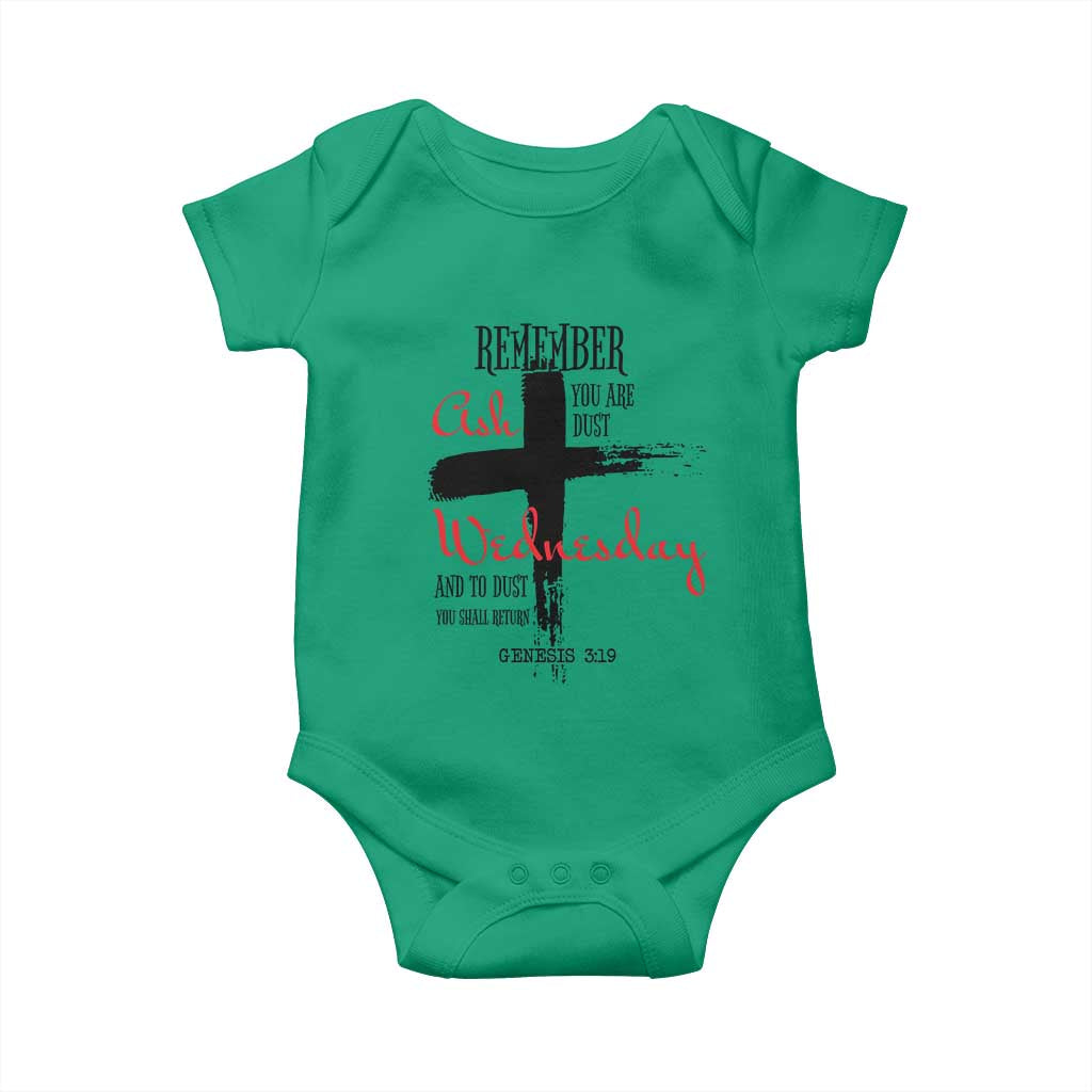 Ash Wednesday Baby Onesie Remember You are Dust And To Dust You Shall Return Genesis 3:19