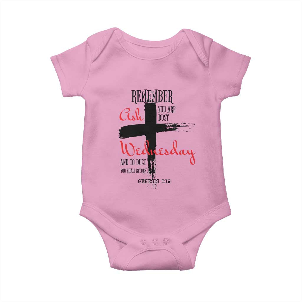 Ash Wednesday Baby Onesie Remember You are Dust And To Dust You Shall Return Genesis 3:19