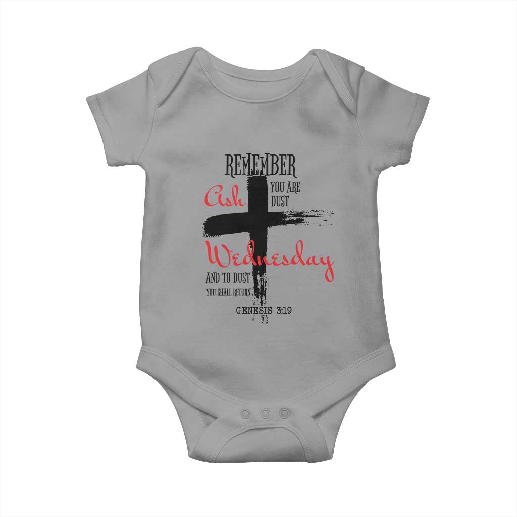 Ash Wednesday Baby Onesie Remember You are Dust And To Dust You Shall Return Genesis 3:19