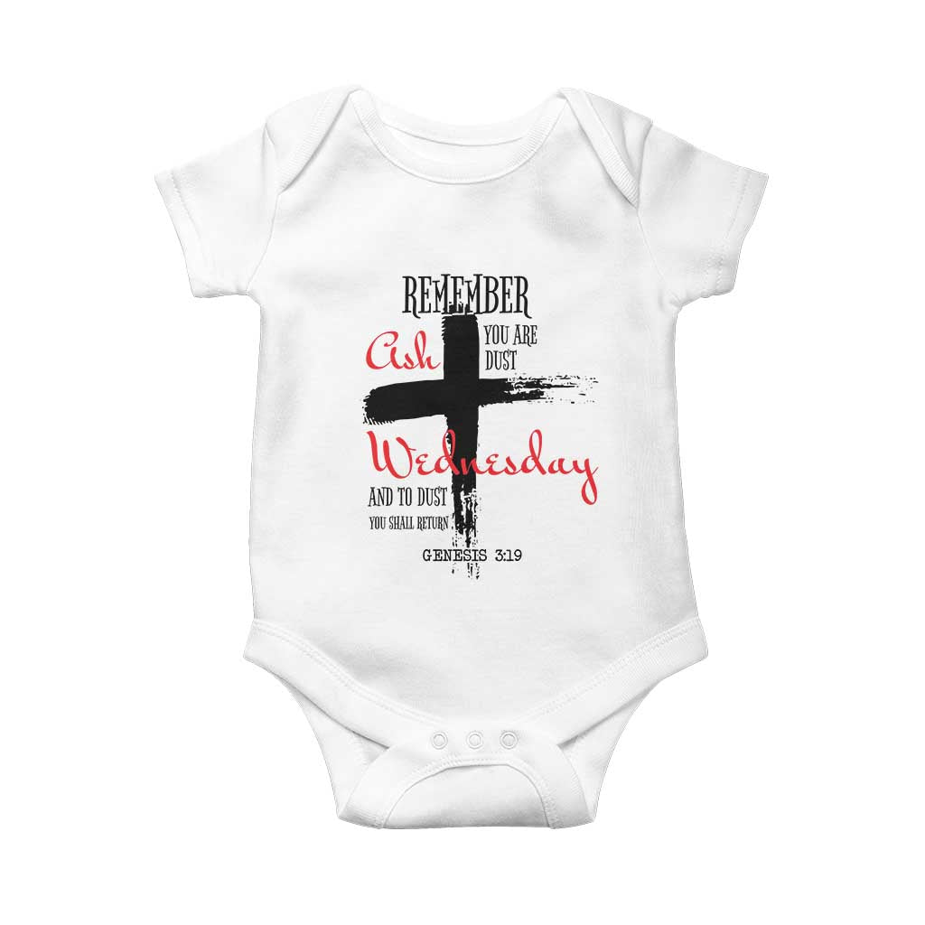 Ash Wednesday Baby Onesie Remember You are Dust And To Dust You Shall Return Genesis 3:19