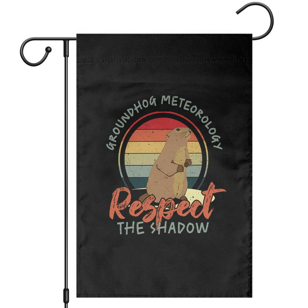 Funny Groundhog Day Garden Flag Groundhog Meteorology Respect The Shadow Vintage Retro - Wonder Print Shop