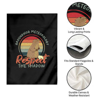 Funny Groundhog Day Garden Flag Groundhog Meteorology Respect The Shadow Vintage Retro - Wonder Print Shop