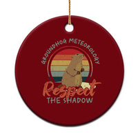 Funny Groundhog Day Ceramic Ornament Groundhog Meteorology Respect The Shadow Vintage Retro - Wonder Print Shop