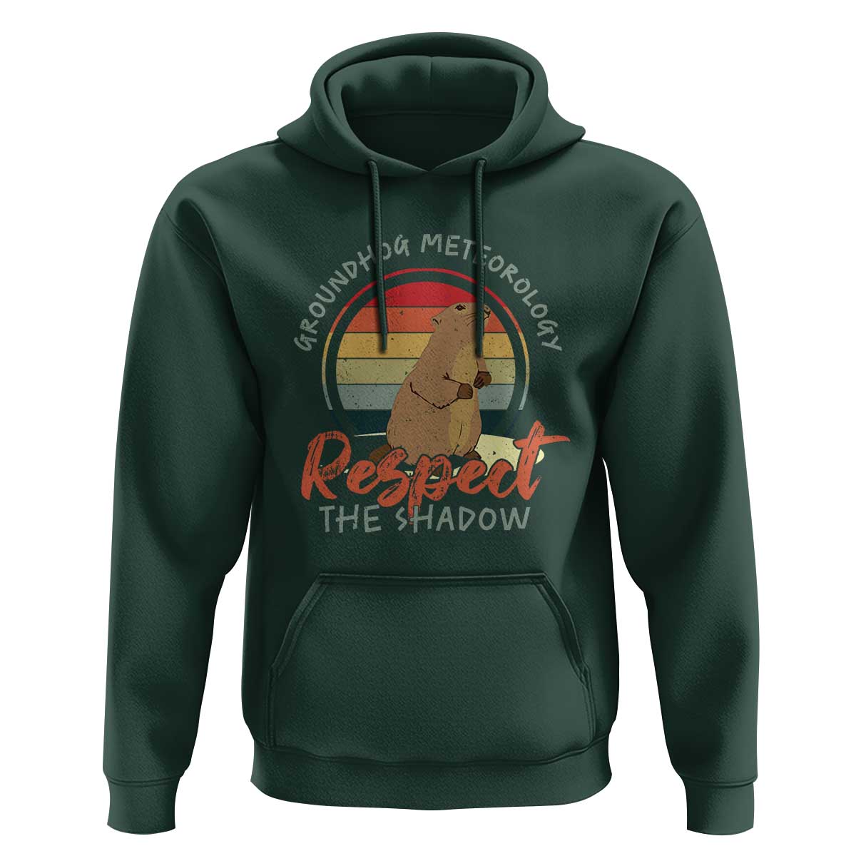 Funny Groundhog Day Hoodie Groundhog Meteorology Respect The Shadow Vintage Retro - Wonder Print Shop