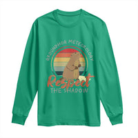 Funny Groundhog Day Long Sleeve Shirt Groundhog Meteorology Respect The Shadow Vintage Retro - Wonder Print Shop