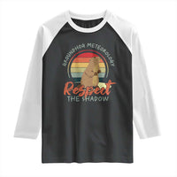 Funny Groundhog Day Raglan Shirt Groundhog Meteorology Respect The Shadow Vintage Retro - Wonder Print Shop