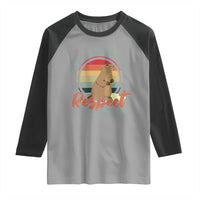 Funny Groundhog Day Raglan Shirt Groundhog Meteorology Respect The Shadow Vintage Retro - Wonder Print Shop