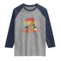Funny Groundhog Day Raglan Shirt Groundhog Meteorology Respect The Shadow Vintage Retro - Wonder Print Shop
