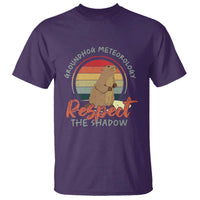 Funny Groundhog Day T Shirt Groundhog Meteorology Respect The Shadow Vintage Retro - Wonder Print Shop