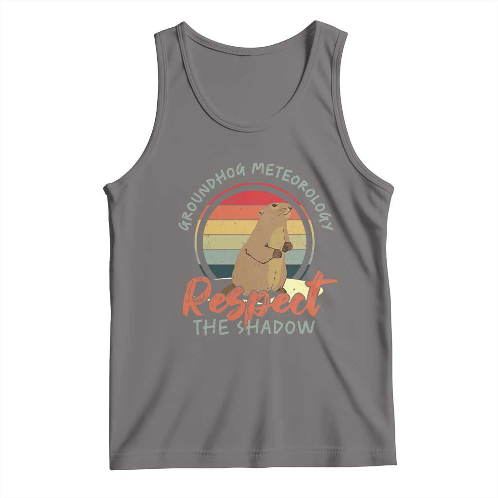 Funny Groundhog Day Tank Top Groundhog Meteorology Respect The Shadow Vintage Retro - Wonder Print Shop