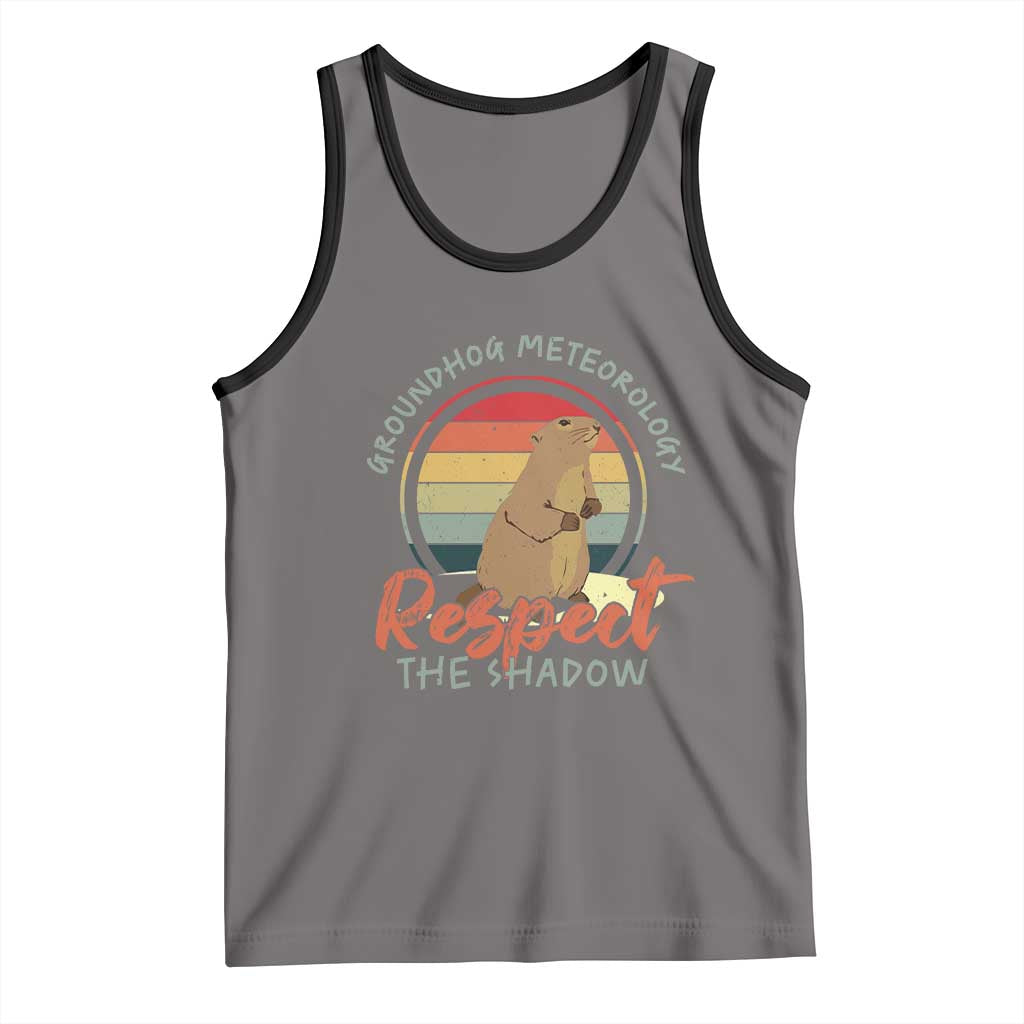 Funny Groundhog Day Tank Top Groundhog Meteorology Respect The Shadow Vintage Retro - Wonder Print Shop
