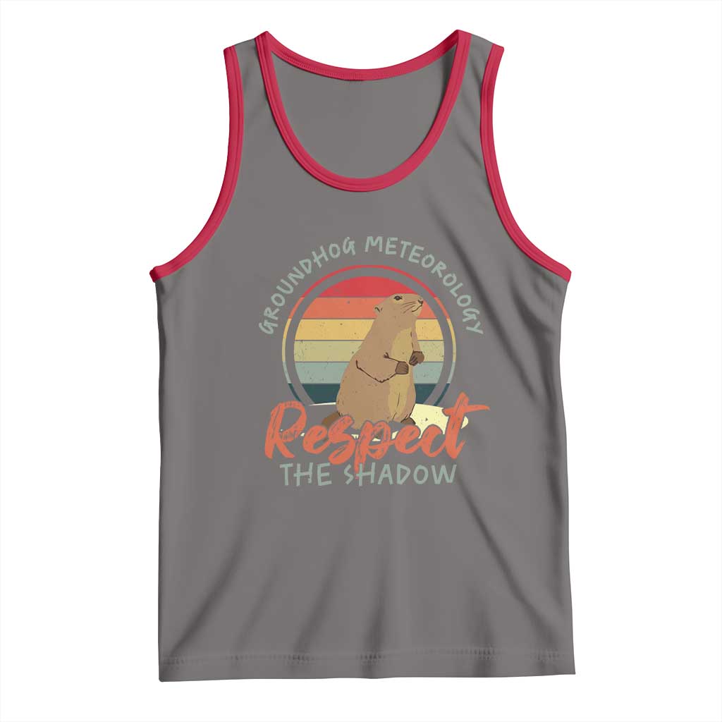 Funny Groundhog Day Tank Top Groundhog Meteorology Respect The Shadow Vintage Retro - Wonder Print Shop