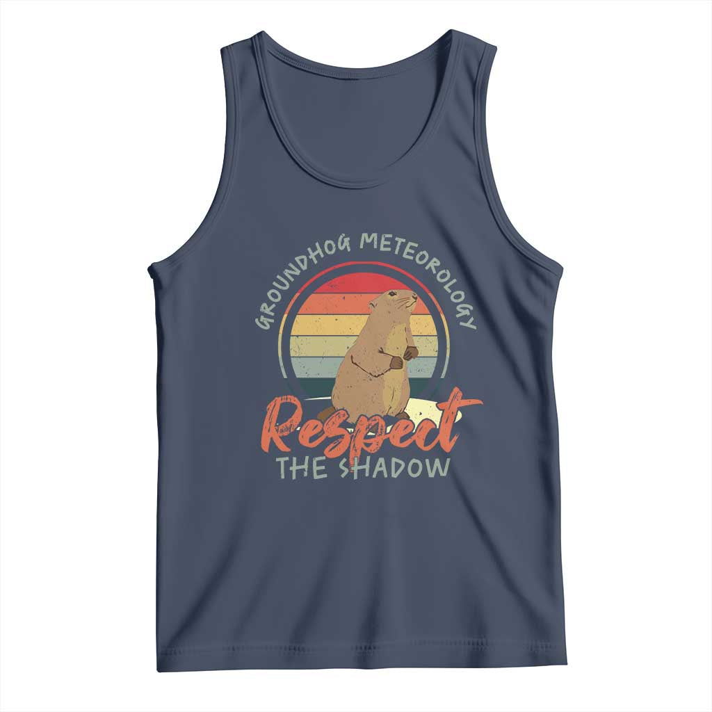 Funny Groundhog Day Tank Top Groundhog Meteorology Respect The Shadow Vintage Retro - Wonder Print Shop