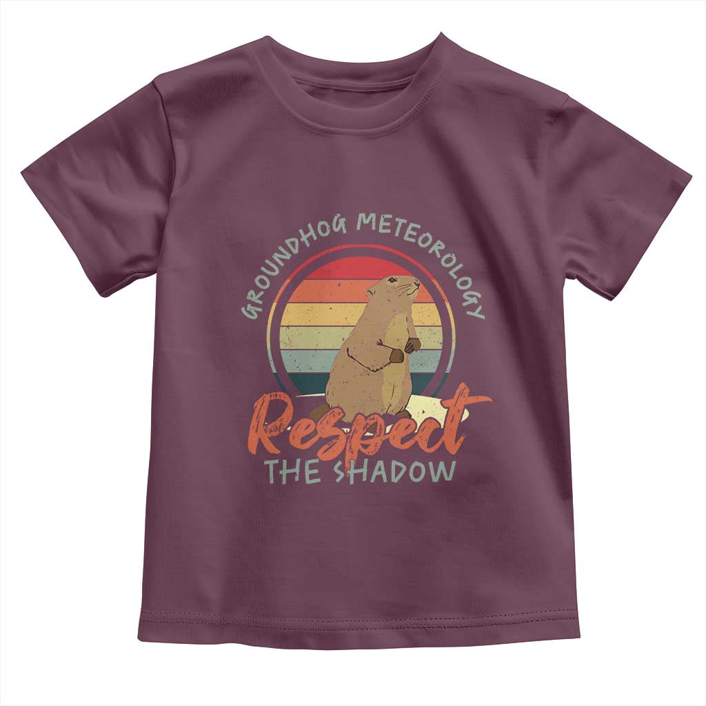 Funny Groundhog Day Toddler T Shirt Groundhog Meteorology Respect The Shadow Vintage Retro - Wonder Print Shop