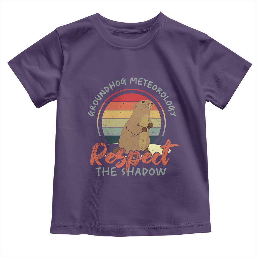 Funny Groundhog Day Toddler T Shirt Groundhog Meteorology Respect The Shadow Vintage Retro - Wonder Print Shop