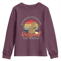 Funny Groundhog Day Youth Sweatshirt Groundhog Meteorology Respect The Shadow Vintage Retro - Wonder Print Shop