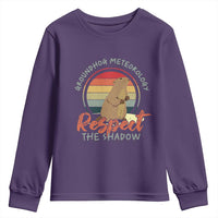 Funny Groundhog Day Youth Sweatshirt Groundhog Meteorology Respect The Shadow Vintage Retro - Wonder Print Shop