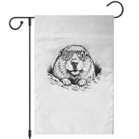 Funny Groundhog Face Woodchuck Sunglassess Garden Flag - Wonder Print Shop
