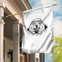 Funny Groundhog Face Woodchuck Sunglassess Garden Flag - Wonder Print Shop