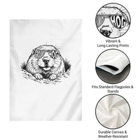 Funny Groundhog Face Woodchuck Sunglassess Garden Flag - Wonder Print Shop