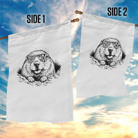 Funny Groundhog Face Woodchuck Sunglassess Garden Flag - Wonder Print Shop
