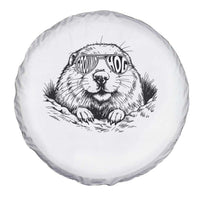 Funny Groundhog Face Woodchuck Sunglassess Spare Tire Cover - Wonder Print Shop