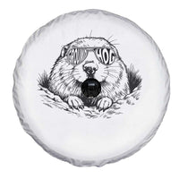 Funny Groundhog Face Woodchuck Sunglassess Spare Tire Cover - Wonder Print Shop