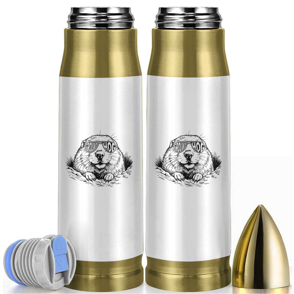 Funny Groundhog Face Woodchuck Sunglassess Bullet Tumbler - Wonder Print Shop