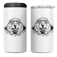 Funny Groundhog Face Woodchuck Sunglassess 4 in 1 Can Cooler Tumbler - Wonder Print Shop