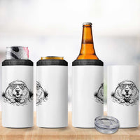 Funny Groundhog Face Woodchuck Sunglassess 4 in 1 Can Cooler Tumbler - Wonder Print Shop
