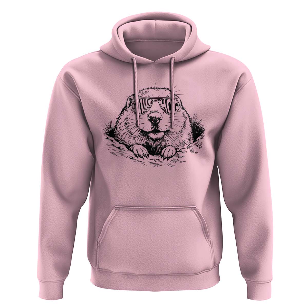 Funny Groundhog Face Woodchuck Sunglassess Hoodie - Wonder Print Shop