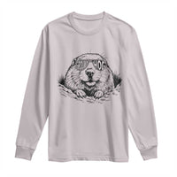 Funny Groundhog Face Woodchuck Sunglassess Long Sleeve Shirt - Wonder Print Shop