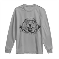 Funny Groundhog Face Woodchuck Sunglassess Long Sleeve Shirt - Wonder Print Shop